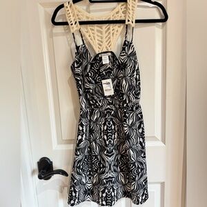 Chic Black and White Printed Dress